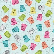 07598 80 Bobbins & Spools Lt. Turquoise (My Happy Place)  By Contempo   100% Cotton 1