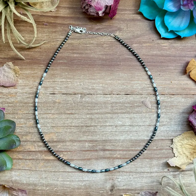 15.25” Freshwater Pearl Necklace – Sterling Silver Pearls 1