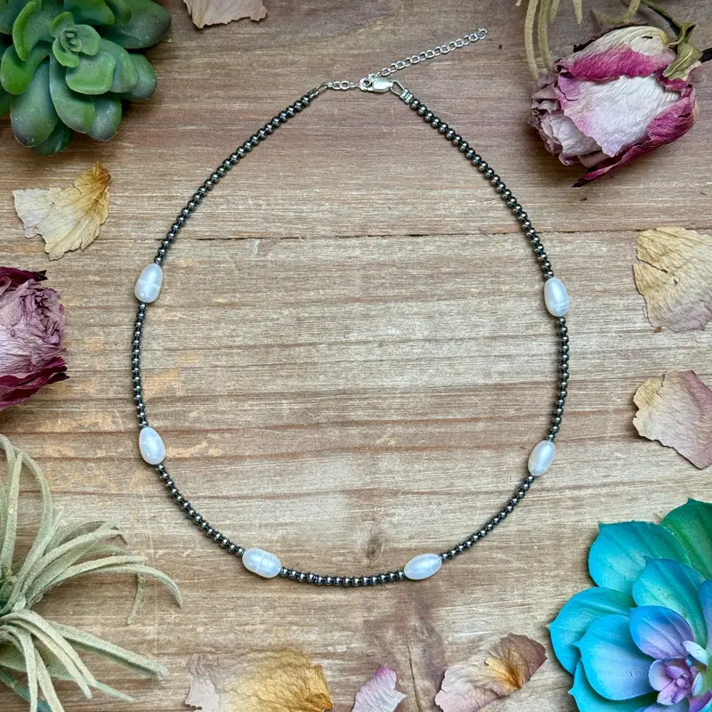 16” Freshwater Pearl Necklace – Sterling Silver 1
