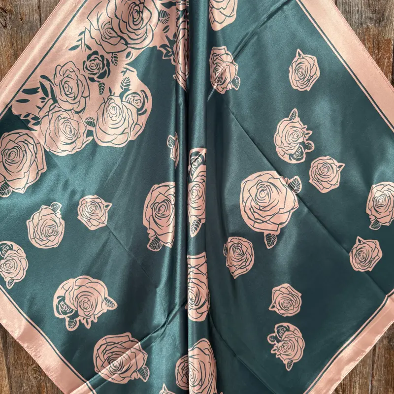 35X35" Baby Pink Roses Wild Rag / Scarf Wr852 2