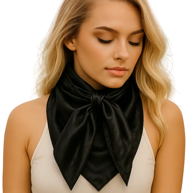 35X35" Black Jacquard Wild Rag / Scarf Wr4039 1