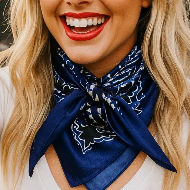 35X35" Blue Paisley Wild Rag / Scarf Wr3431 1
