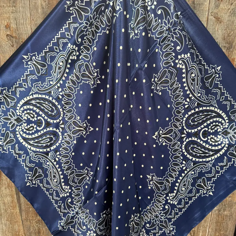 35X35" Blue Paisley Wild Rag / Scarf Wr3431 2
