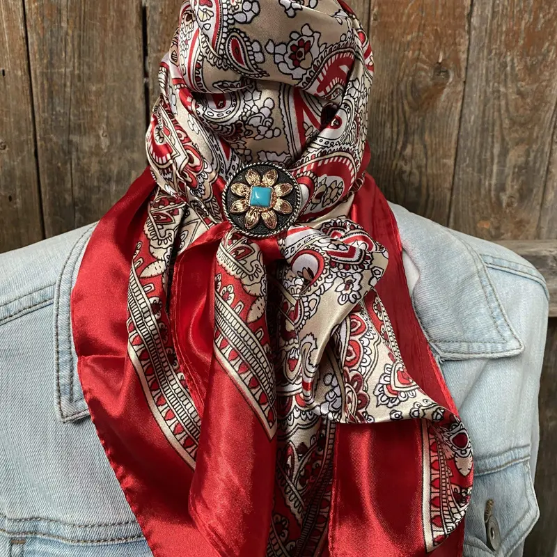 35X35" Classic Paisley Wild Rag / Scarf -W188l Slide Wrc2141a 1
