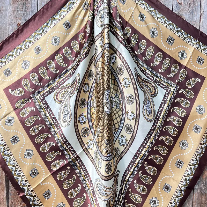 35X35" Earth Tones Paisley Wild Rag / Scarf Wr3405 2