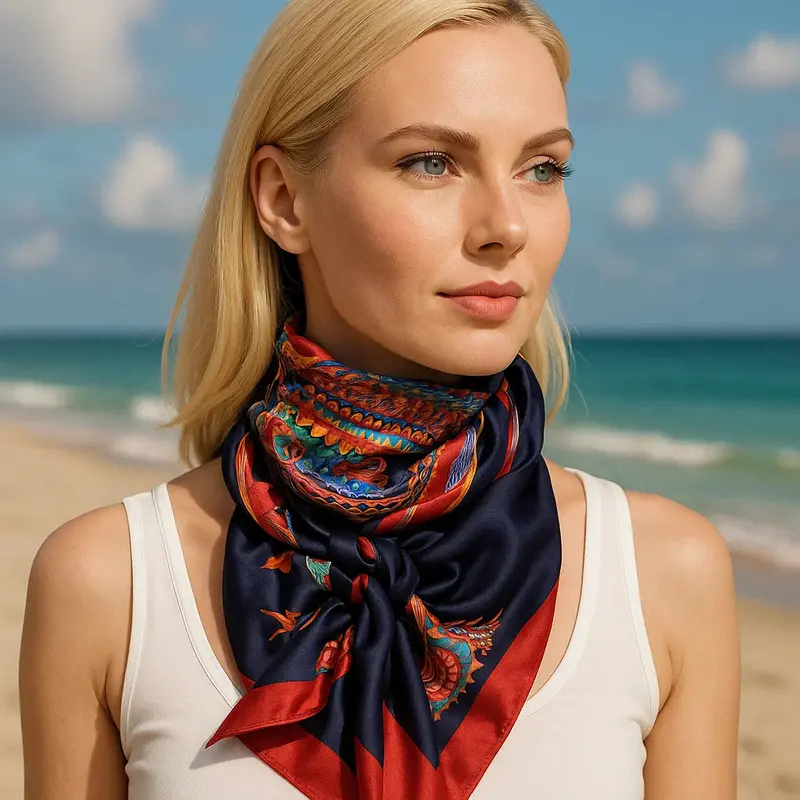 35X35"  Feathers Wild Rag / Scarf Wr642 1
