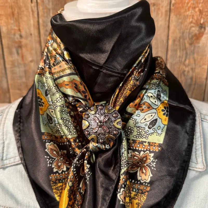 35X35" Golden Rod Paisley Wild Rag / Scarf -W147l Slide Wrc3b 1
