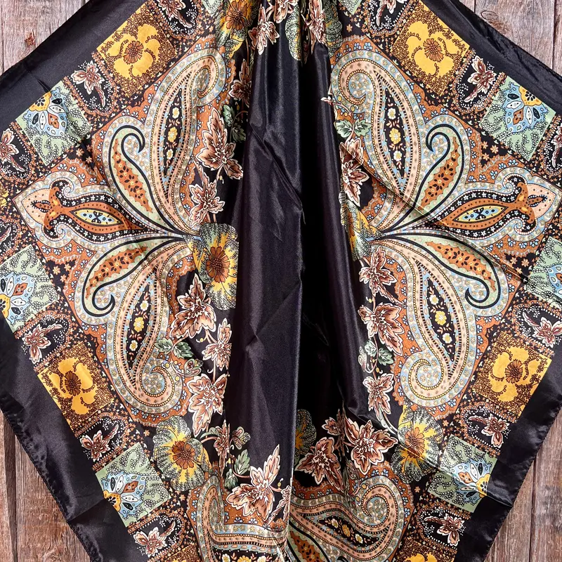 35X35" Golden Rod Paisley Wild Rag / Scarf Wr3p 2