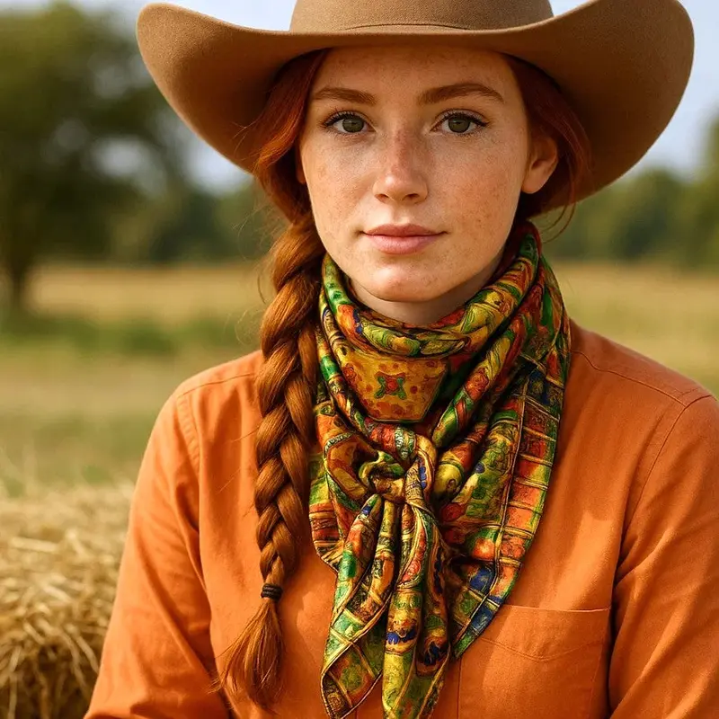 35X35"  Multi-Colored Paisley Wild Rag / Scarf Wr134 1