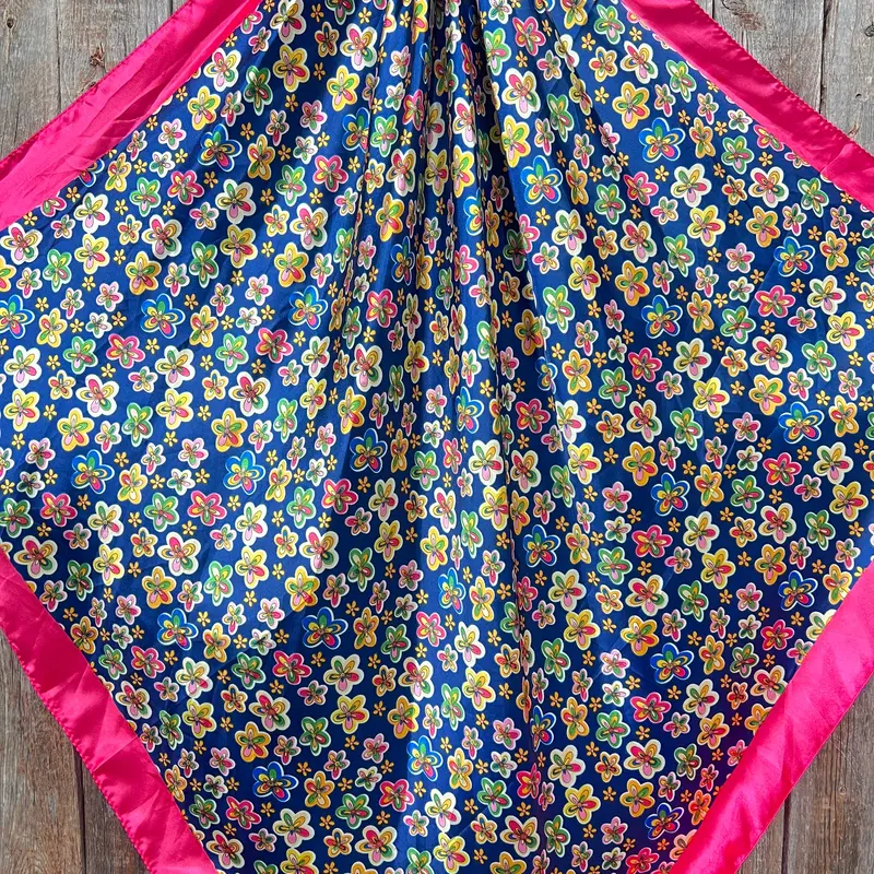35X35" Pink Flowers Wild Rag / Scarf Wr3109 2