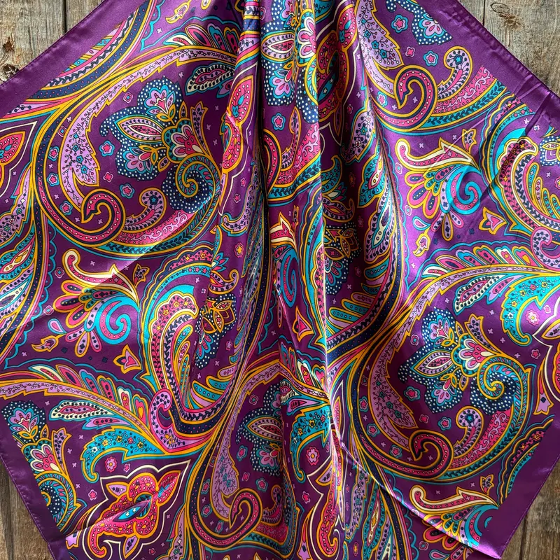 35X35" Purple Fun Floral Wild Rag / Scarf Wr1018 2
