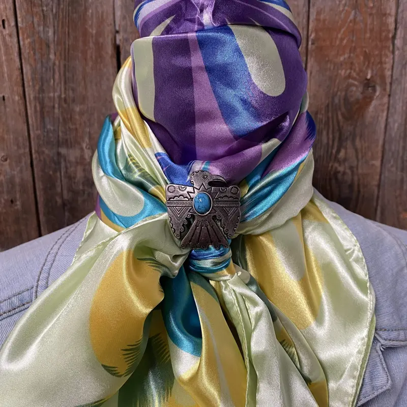 35X35" Purple & Green Multi-Colored Wild Rag / Scarf -W181 Slide Wrc613b 1