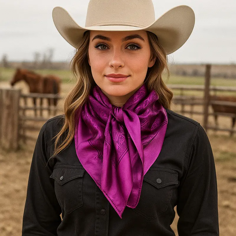 35X35" Purple Jacquard Wild Rag / Scarf Wr4088 1