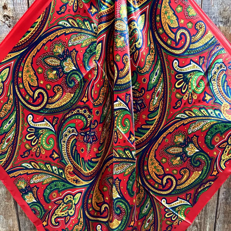 35X35" Red Hippie Paisley Wild Rag / Scarf Wr905x 2