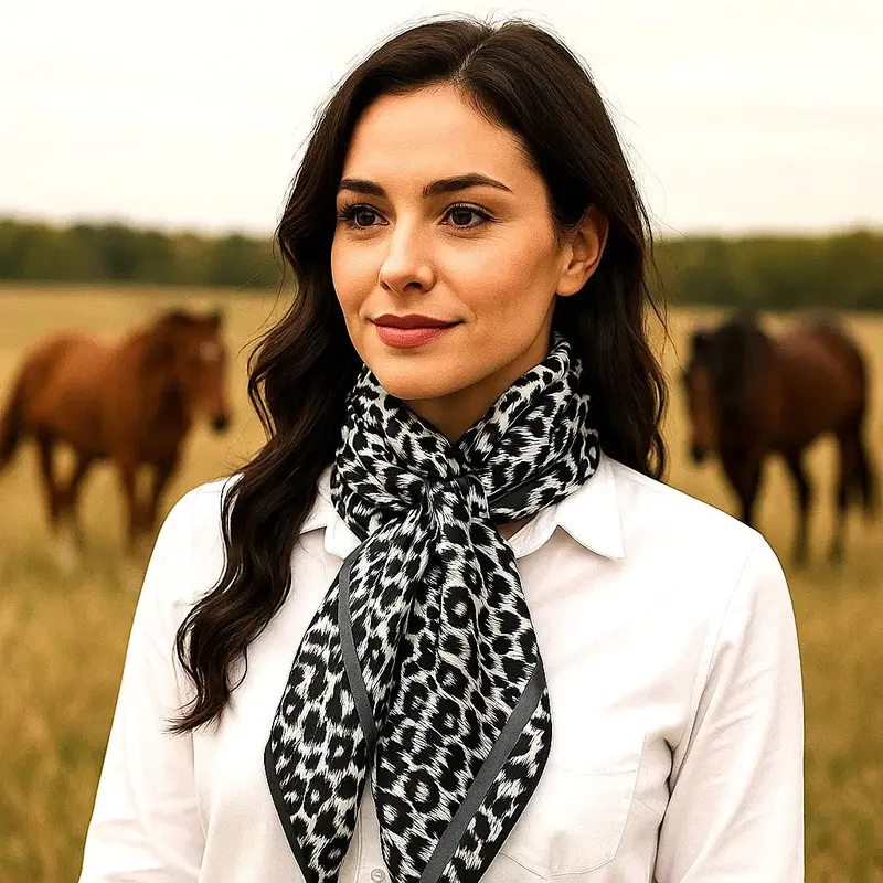 35X35" Snow Leopard Wild Rag / Scarf Wr167 1