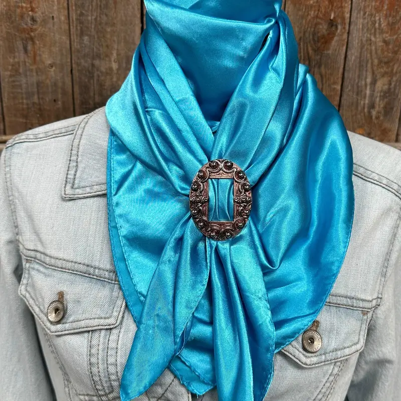 35X35"  Solid Aqua Wild Rag / Scarf - W184b Slide Wrsc8i 1