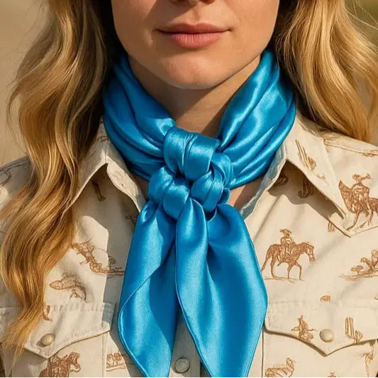 35X35"  Solid Aqua  Wild Rag / Scarf Wrs8 1