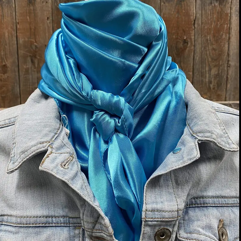 35X35" Solid Aqua Wild Rag / Scarf Wrs8 2