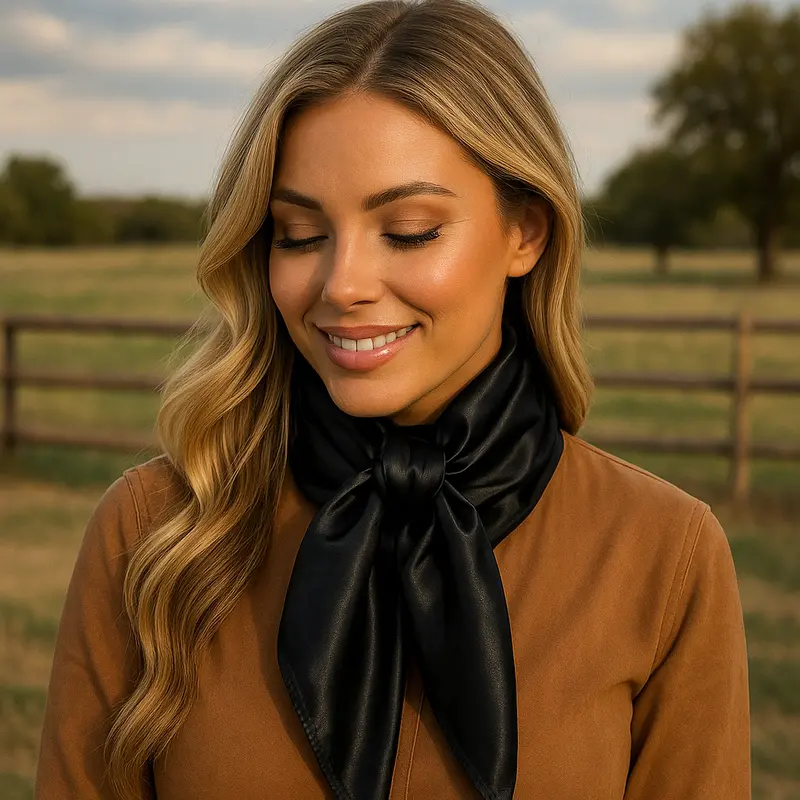 35X35" Solid Black Wild Rag / Scarf Wrs4 1