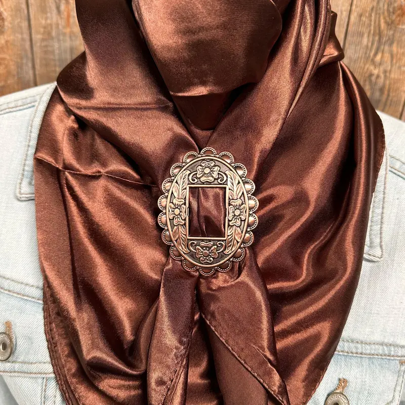 35X35" Solid Brown Wild Rag / Scarf - W197b Slide Wrsc2g 1