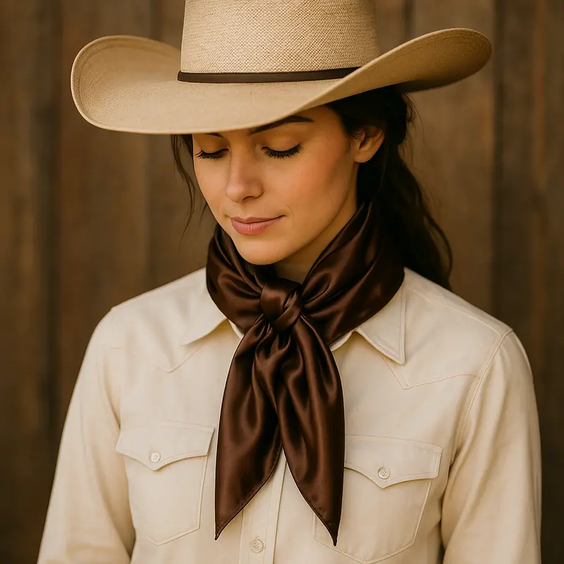 35X35"  Solid Brown  Wild Rag / Scarf Wrs2 1