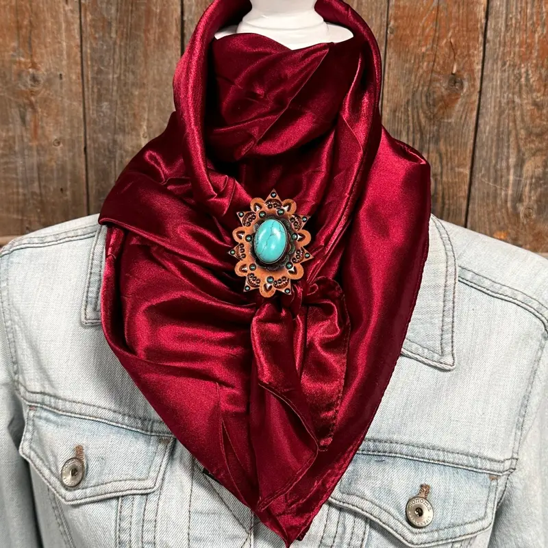 35X35" Solid Burgundy Wild Rag / Scarf - R110cabtq Slide Wrsc14c 1