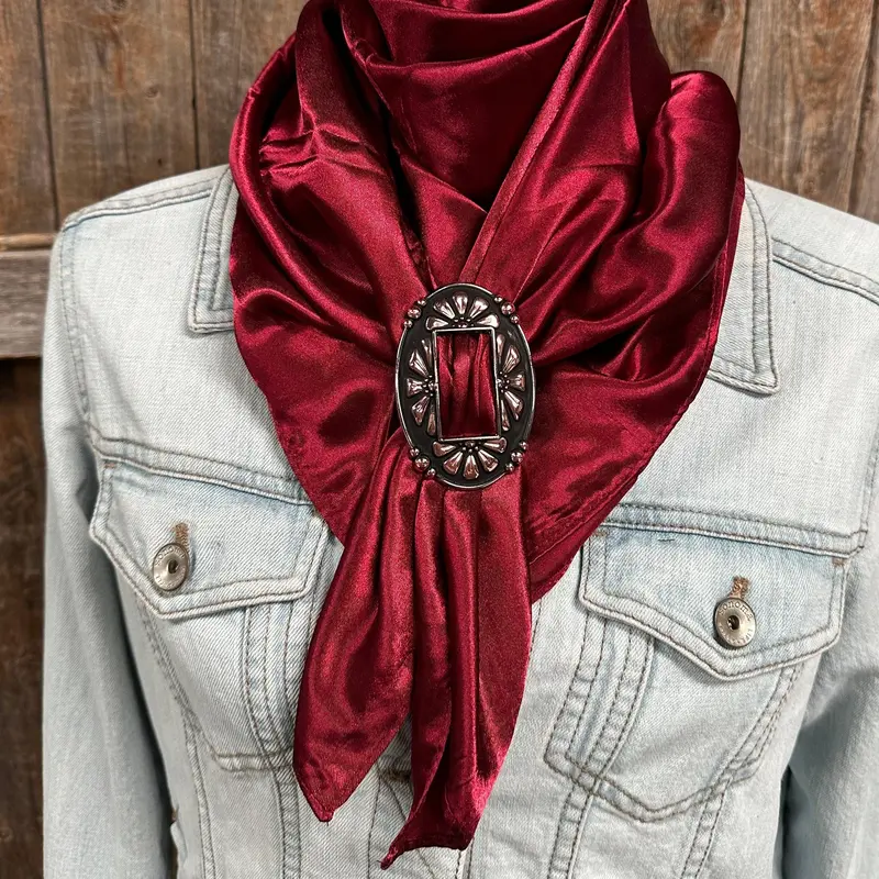 35X35" Solid Burgundy Wild Rag / Scarf - W196b Slide Wrsc14h 1