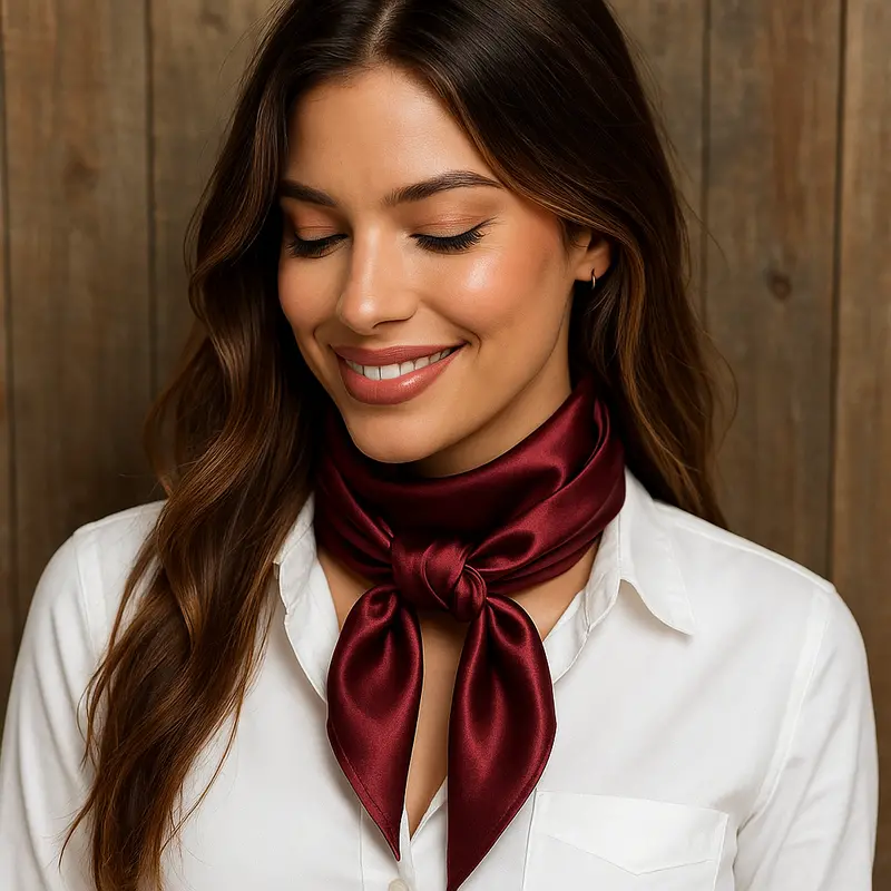 35X35" Solid Burgundy Wild Rag / Scarf Wrs14 1
