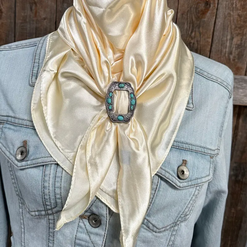 35X35" Solid Cream Wild Rag / Scarf - W198b Slide Wrsc11h 1