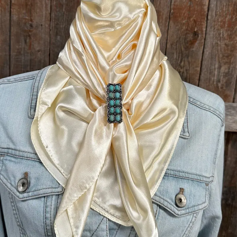 35X35" Solid Cream Wild Rag / Scarf - W216 Slide Wrsc11i 1