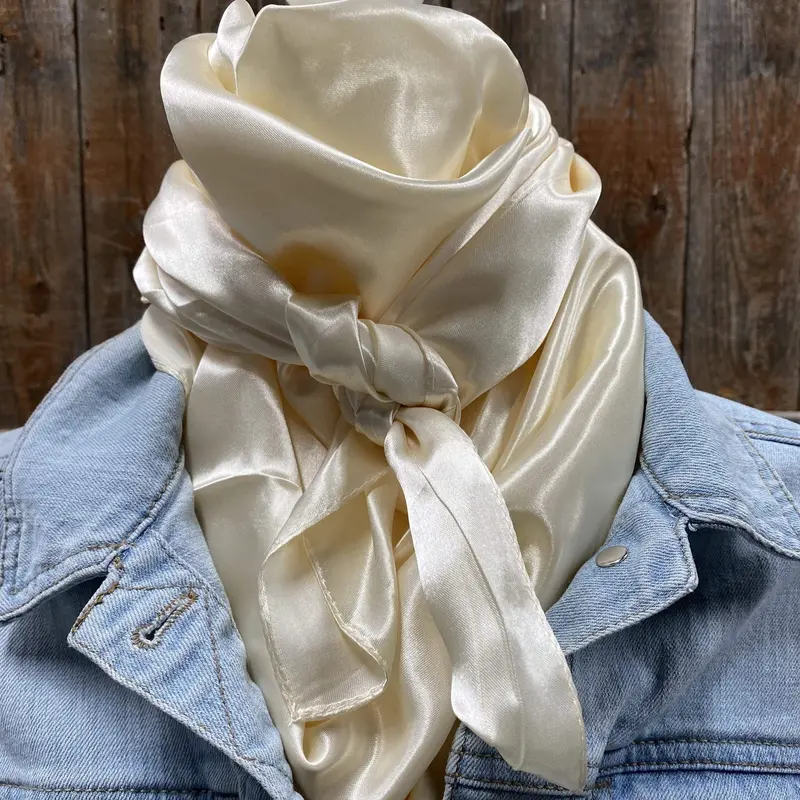 35X35" Solid Cream Wild Rag / Scarf Wrs11 2