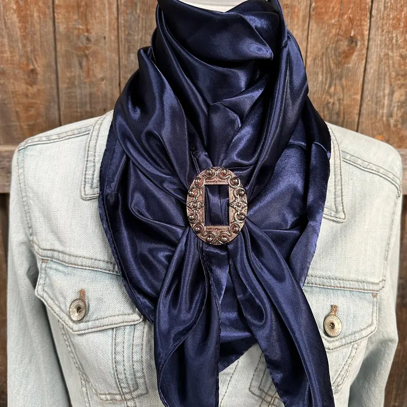 35X35"  Solid Dark Blue Wild Rag / Scarf - W184b Slide Wrsc9h 1