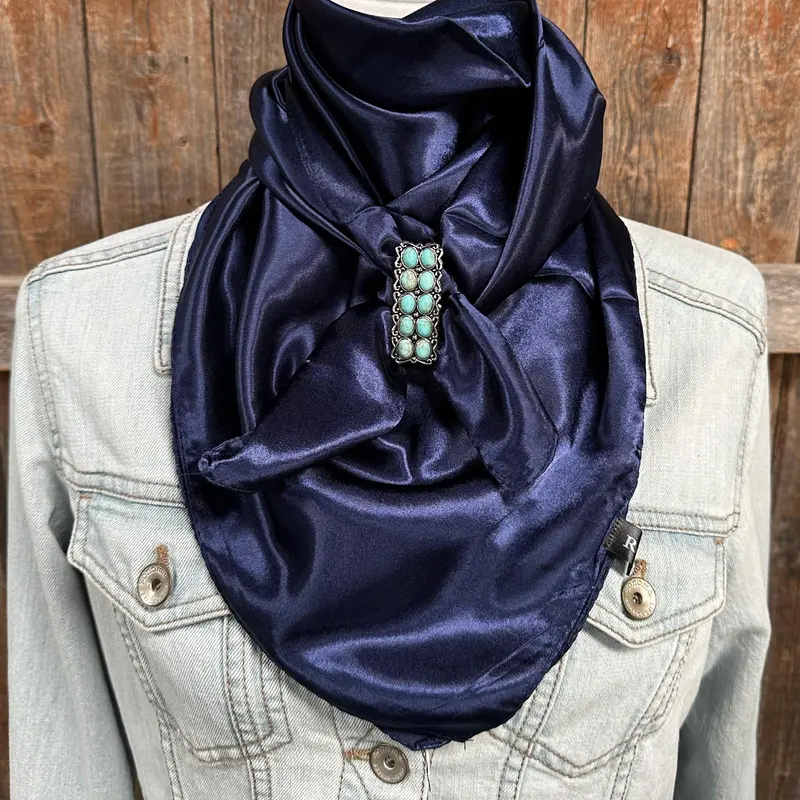 35X35"  Solid Dark Blue Wild Rag / Scarf - W216 Slide Wrsc9g 1