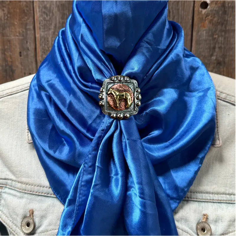35X35" Solid Electric Blue Wild Rag / Scarf Wrs17 - Western Concho Wild Rag Slides - Assorted 2
