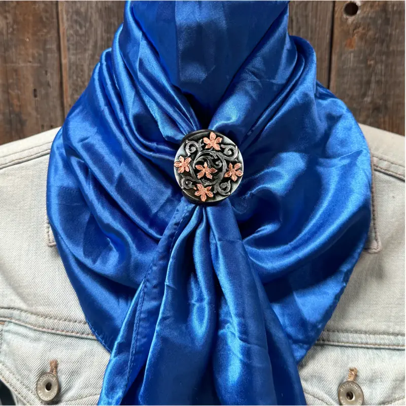 35X35" Solid Electric Blue Wild Rag / Scarf Wrs17 - Western Concho Wild Rag Slides - Assorted 4