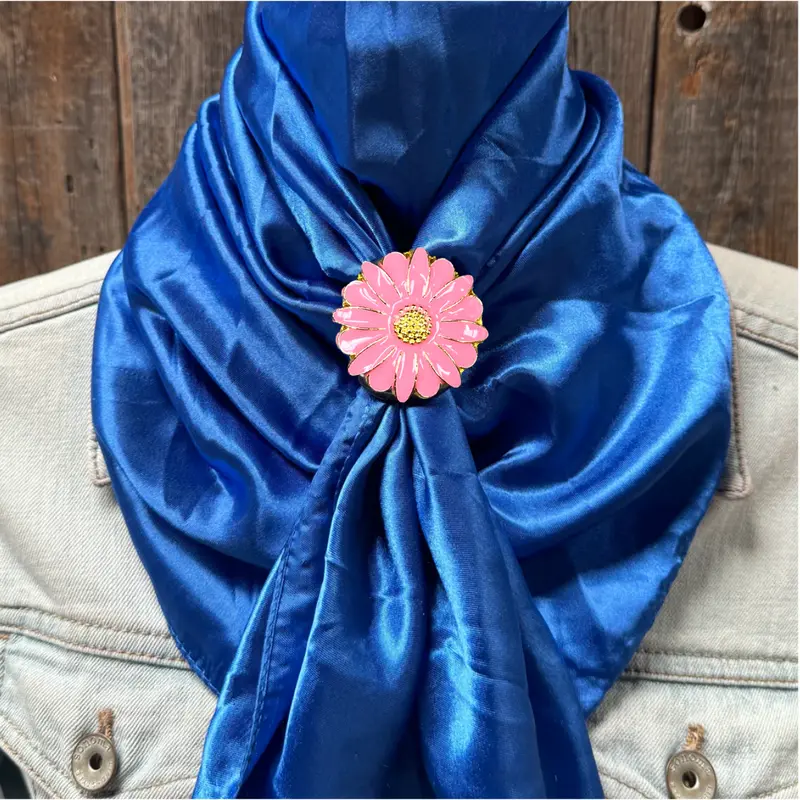 35X35" Solid Electric Blue Wild Rag / Scarf Wrs17 - Western Concho Wild Rag Slides - Assorted 8
