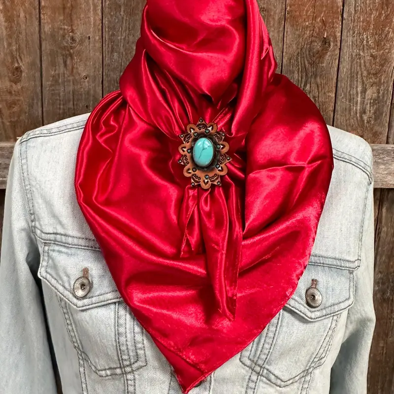 35X35" Solid Electric Red Wild Rag / Scarf - R110cabtq Slide Wrsc10f 1