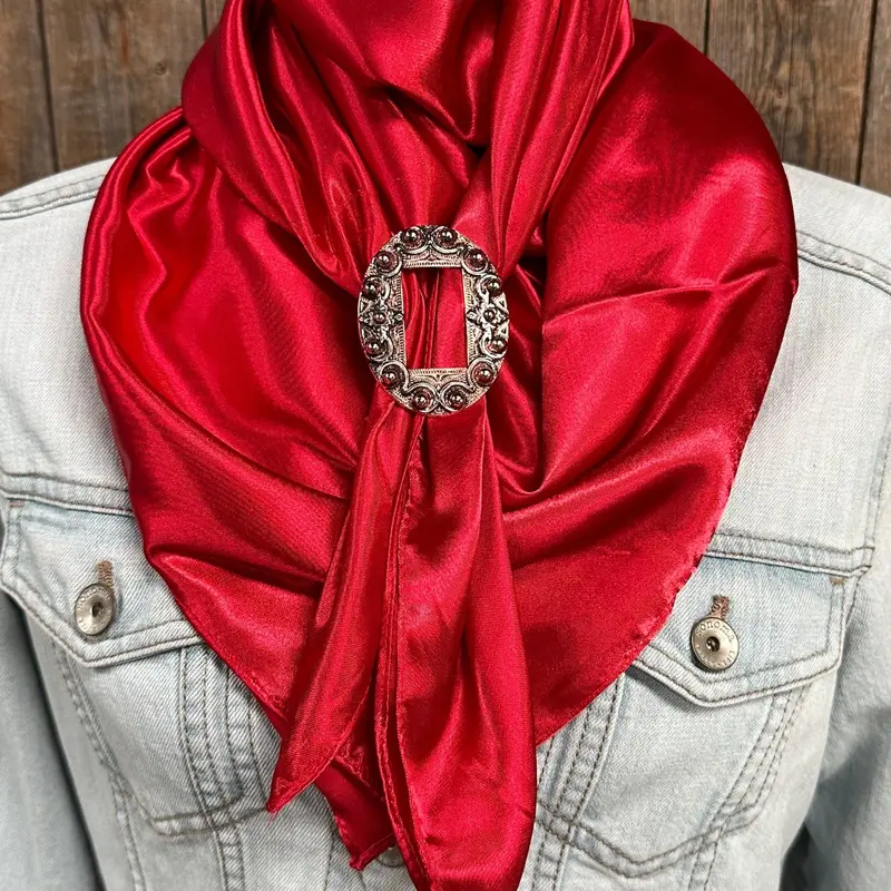 35X35" Solid Electric Red Wild Rag / Scarf - W184b Slide Wrsc10i 1