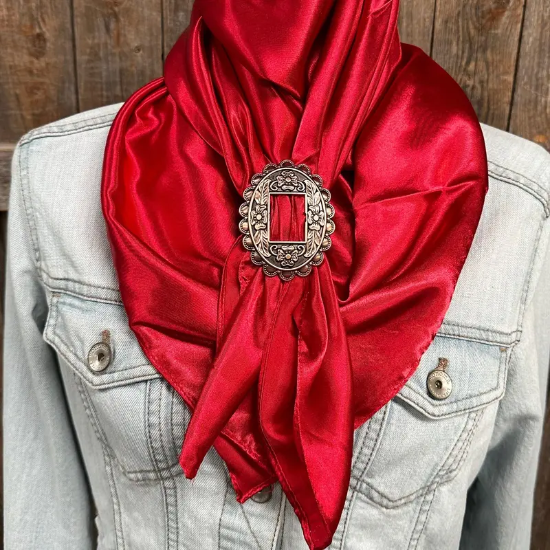 35X35" Solid Electric Red Wild Rag / Scarf - W197b Slide Wrsc10h 1