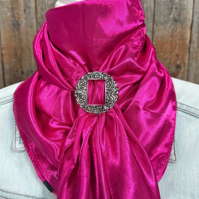 35X35" Solid Fuchsia Wild Rag / Scarf Wrs12 - Buckle Wild Rag Slides - Assorted 5