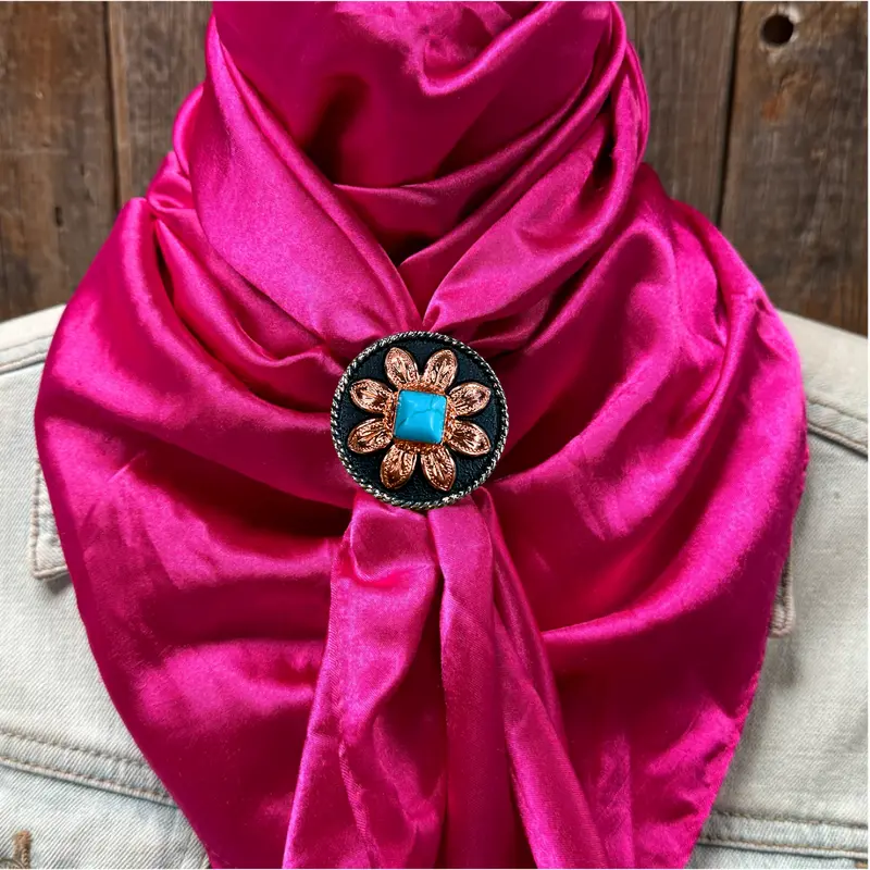 35X35" Solid Fuchsia Wild Rag / Scarf Wrs12 - Western Concho Wild Rag Slides - Assorted 6