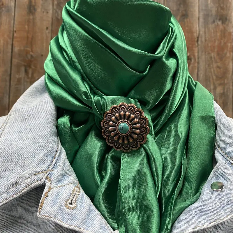 35X35" Solid Green Wild Rag / Scarf - W103l Slide Wrsc18b 1