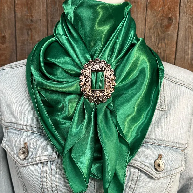 35X35" Solid Green Wild Rag / Scarf - W197b Slide Wrsc18c 1