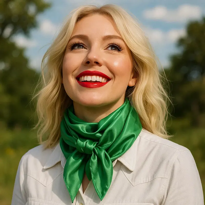35X35" Solid Green Wild Rag / Scarf Wrs18 1