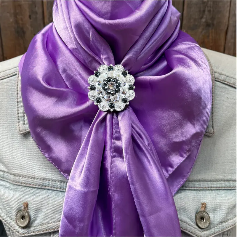 35X35" Solid Lavender Wild Rag / Scarf Wrs13 - Crystal Concho Wild Rag Slides - Assorted 8
