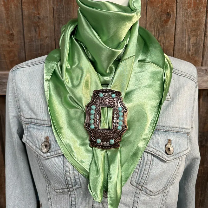 35X35"  Solid Lime Wild Rag / Scarf - Scotqcl Slide Wrsc26b 1