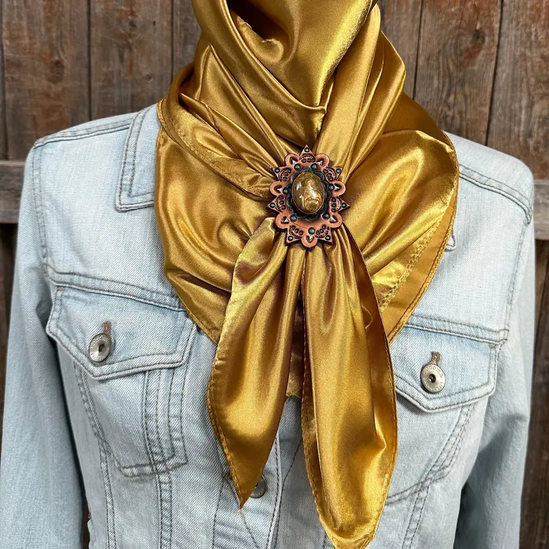 35X35" Solid Mustard Yellow Wild Rag / Scarf - R110cabsg Slide Wrsc19d 1
