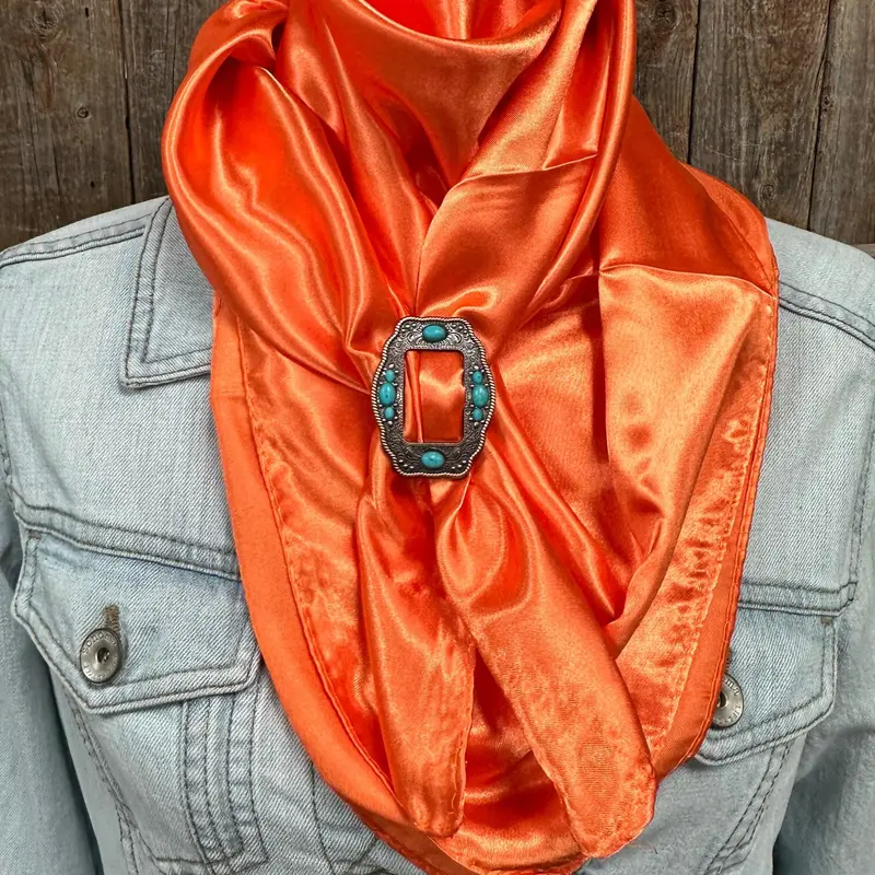 35X35"  Solid Orange Wild Rag / Scarf - W195b Slide Wrsc20d 1