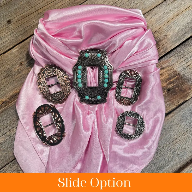 35X35" Solid Pink Wild Rag / Scarf Wrs27 - Buckle Wild Rag Slides - Assorted 1