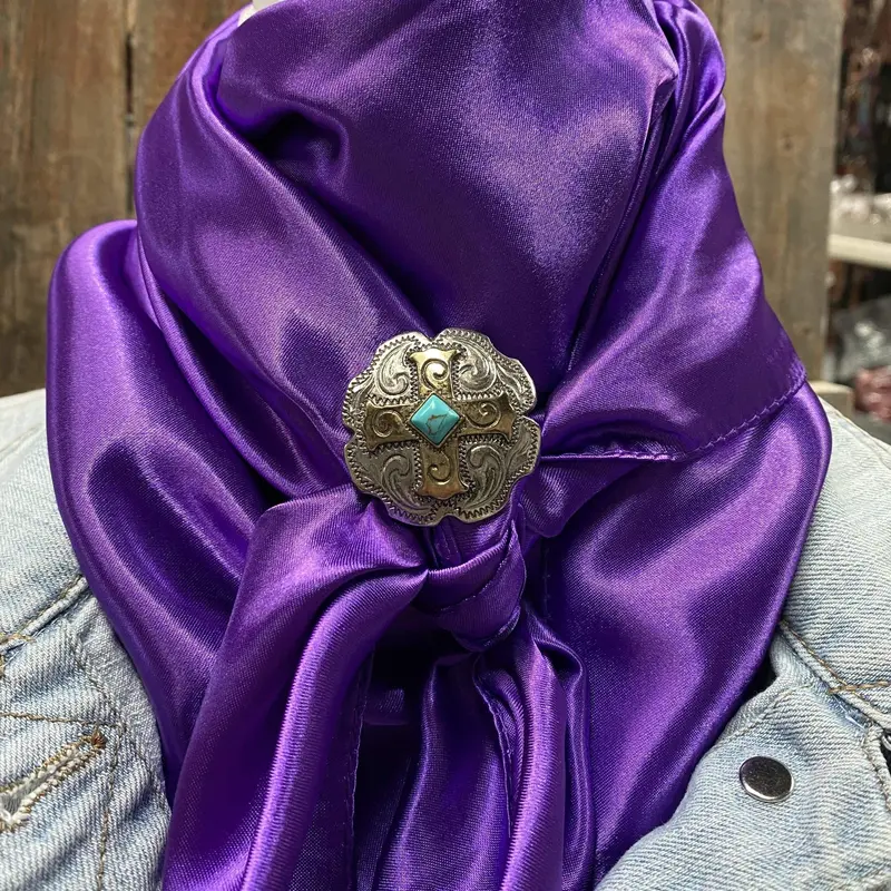35X35"  Solid Purple Wild Rag / Scarf - W189l Slide Wrsc1d 1
